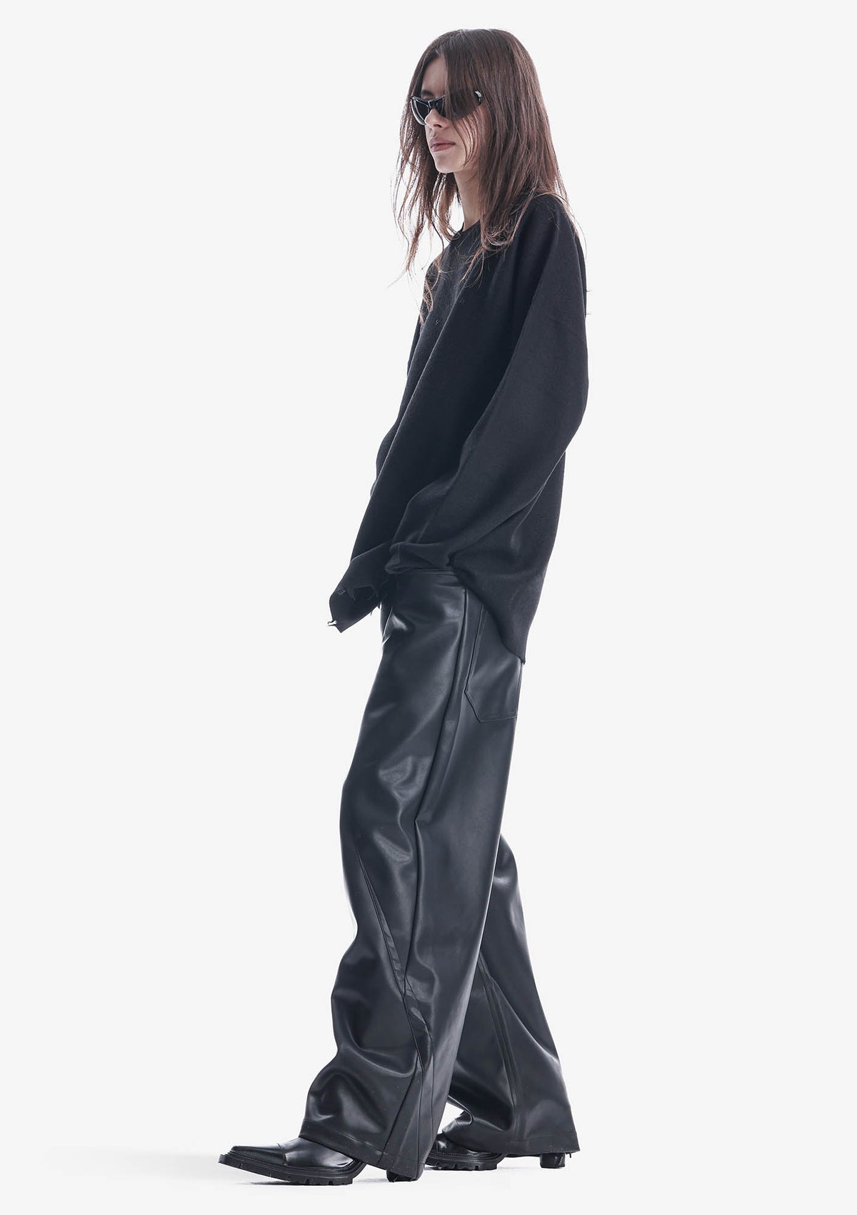 Широкие брюки VANT из эко-кожи Rw222 - Rw222_1_04